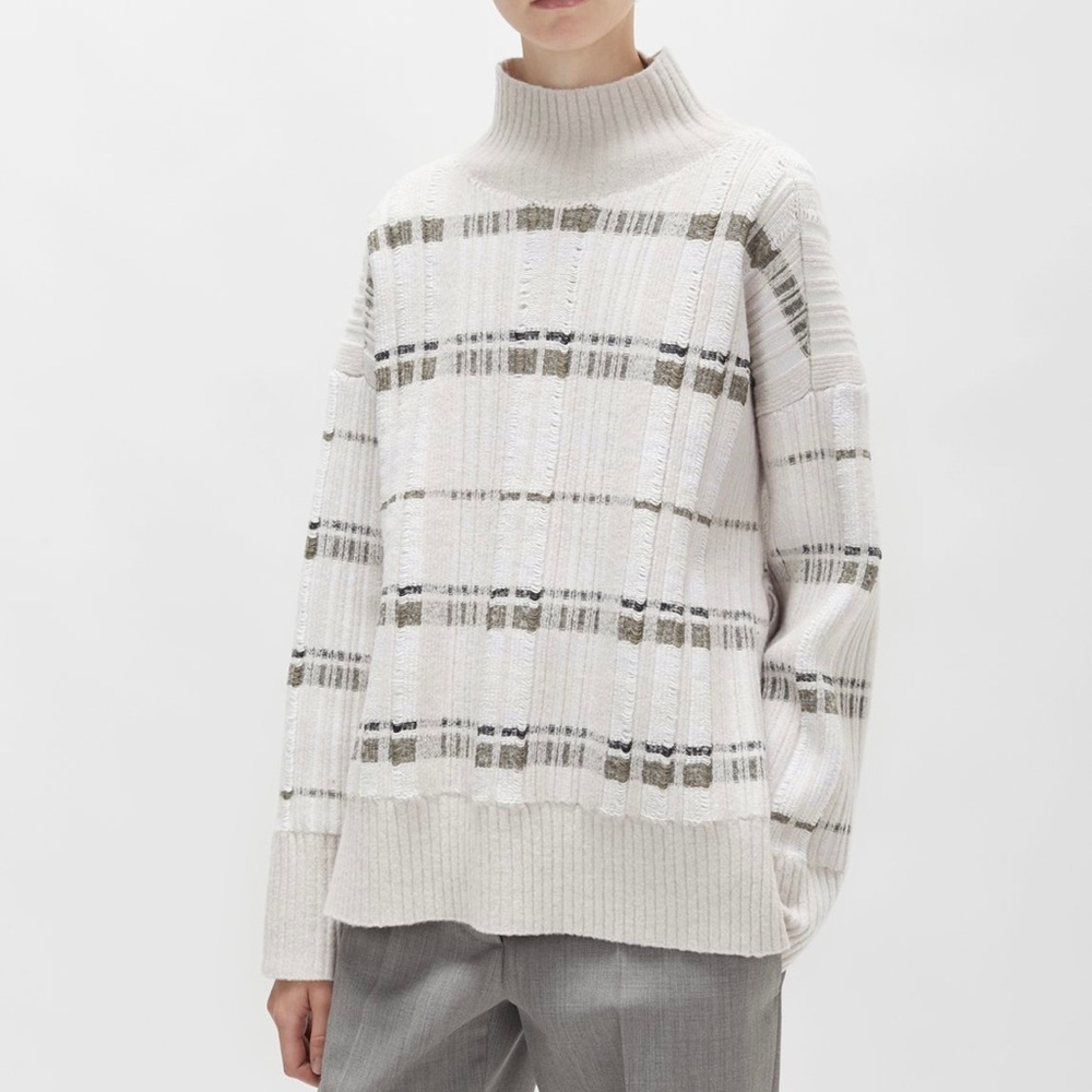 3.1 PHILLIP LIM Abstract Float Plaid Turtleneck